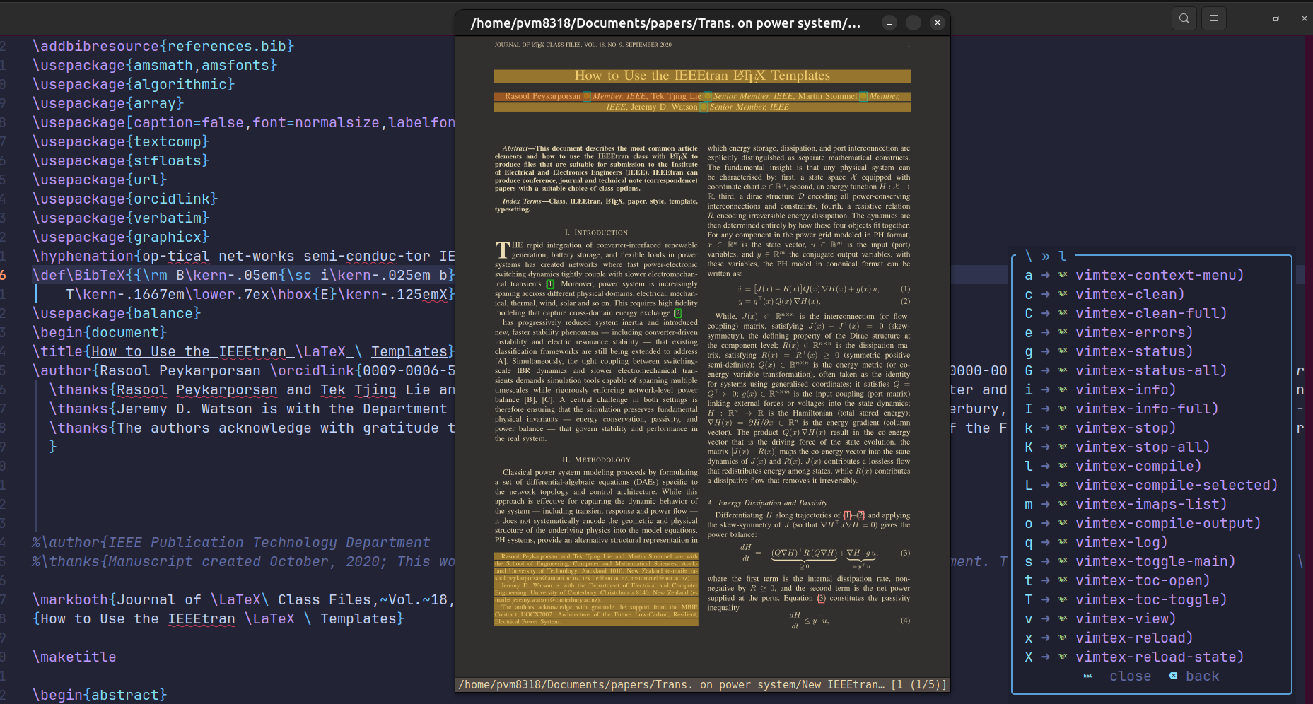 Neovim LaTeX / Obsidian workflow